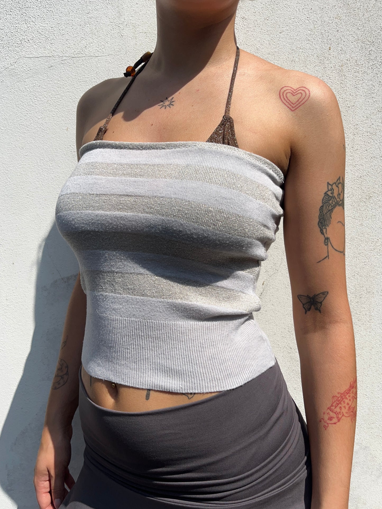 stripy tube top