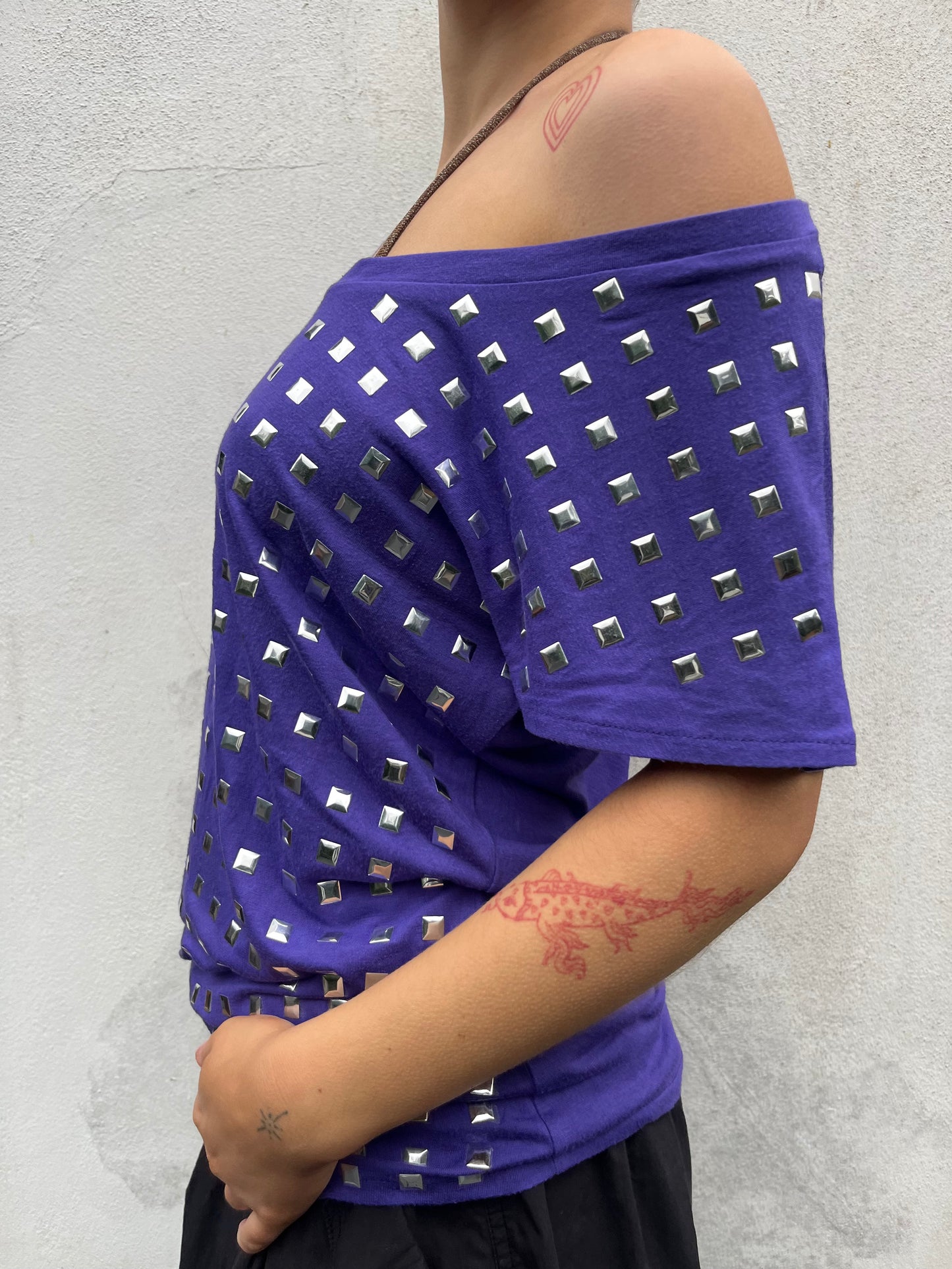 purple stud top