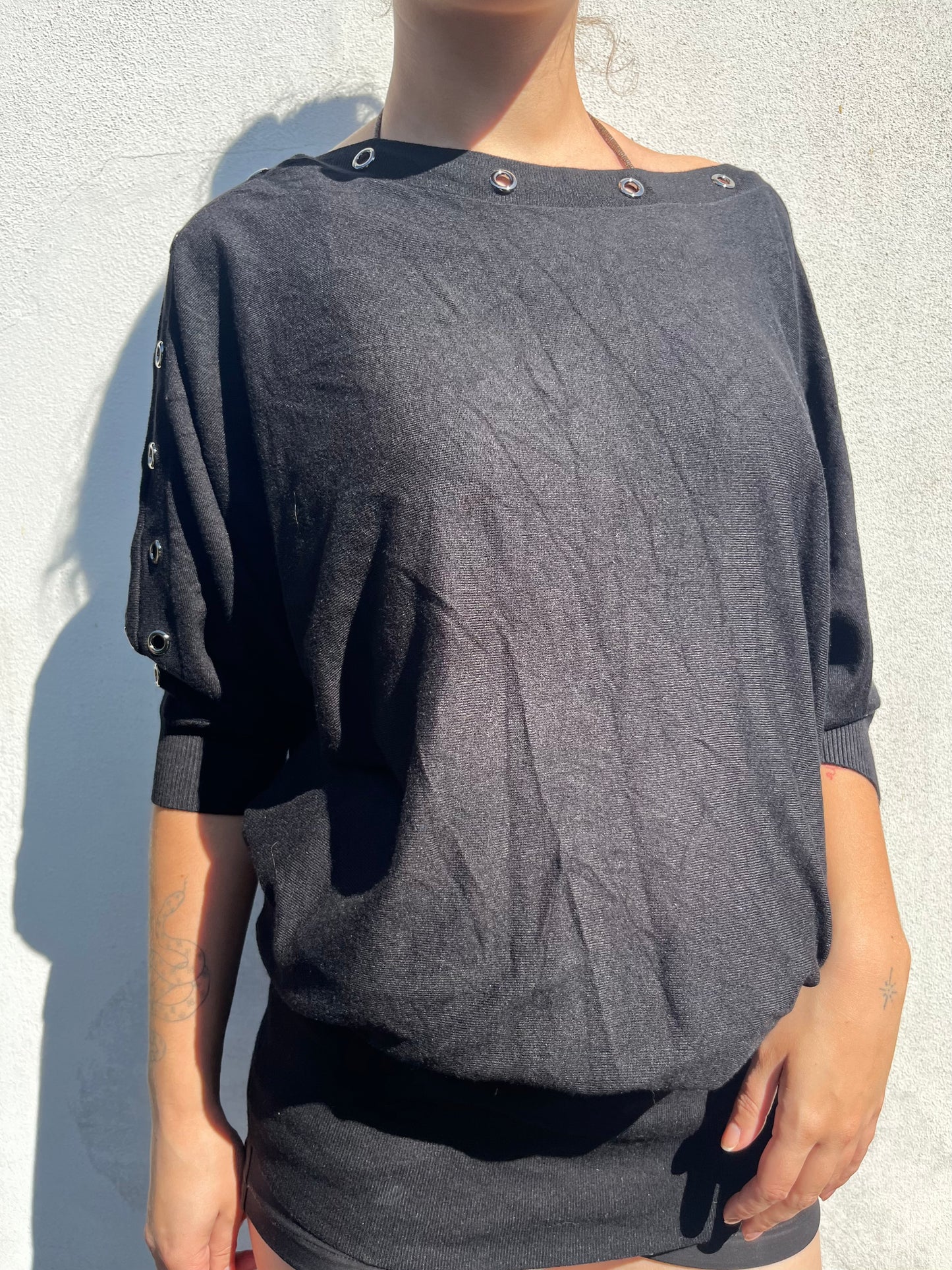 black batwing knit
