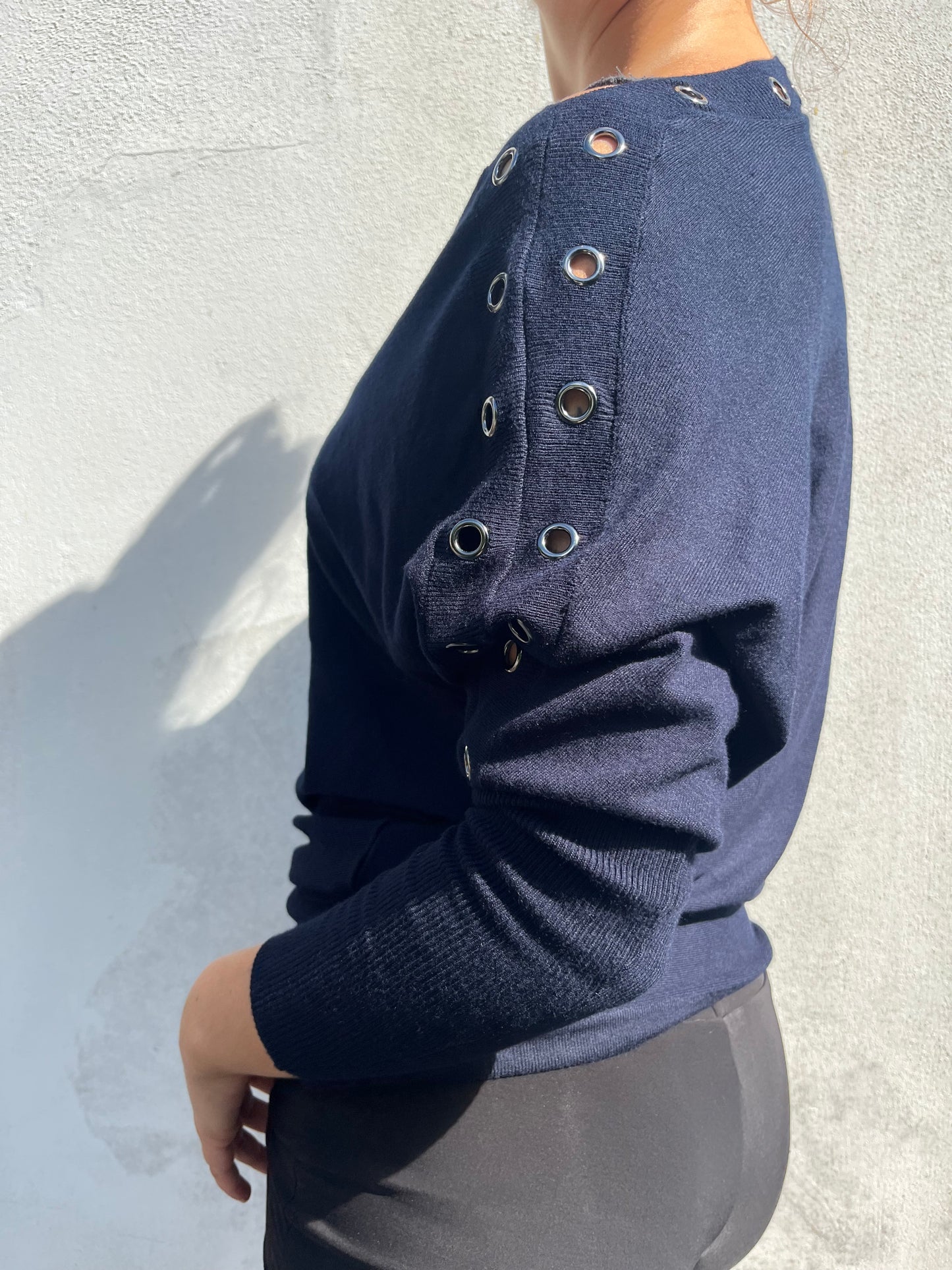 navy batwing knit