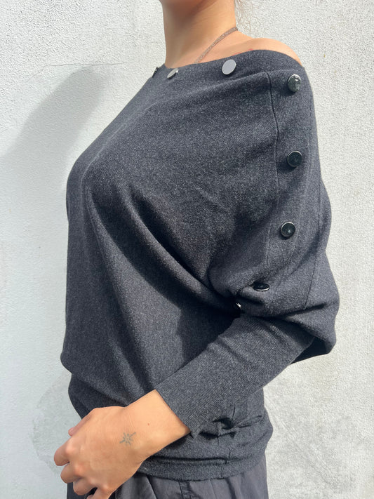dark grey batwing knit