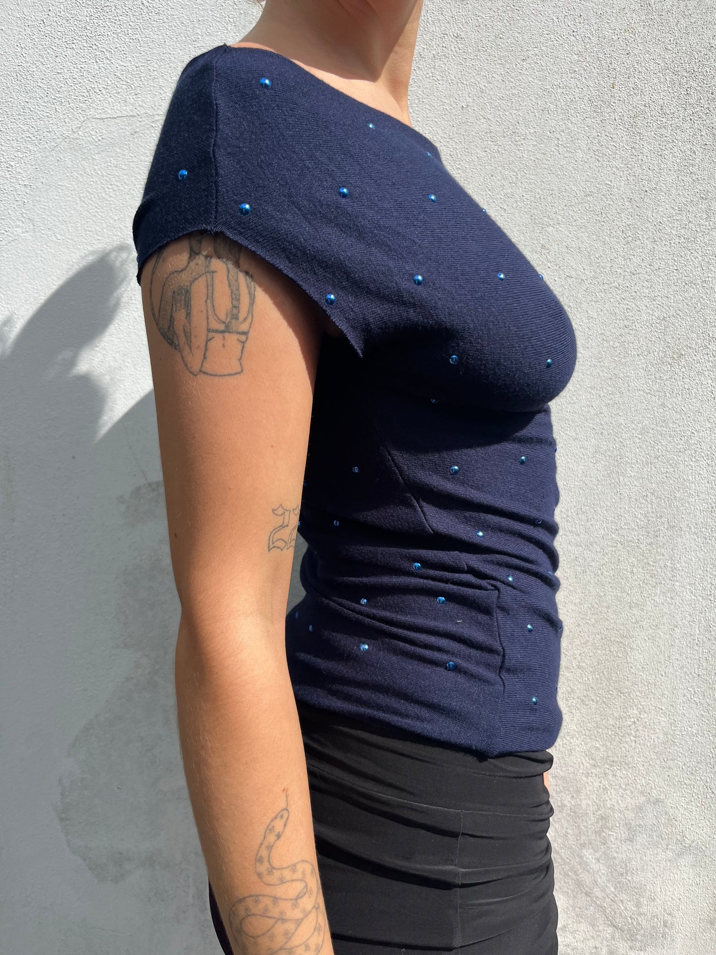 blue stud top