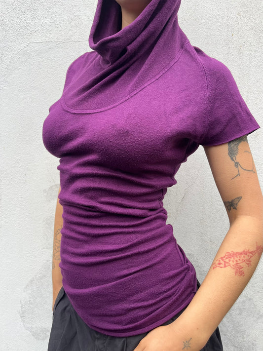 plum slouchy knit top