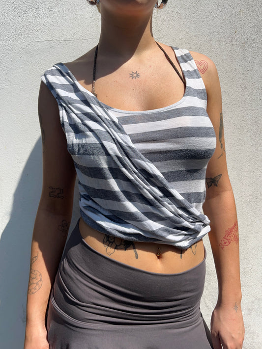 stripy crossover top