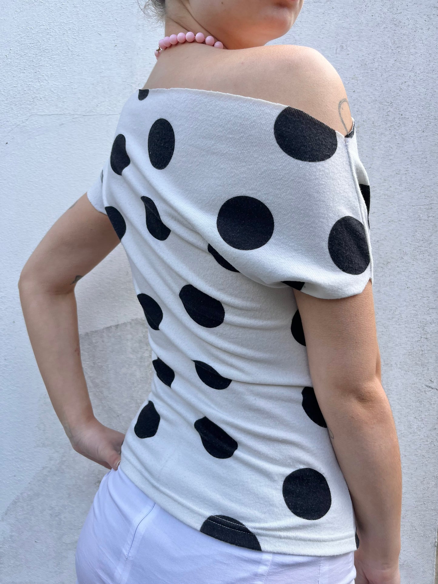 polka dot slouchy top