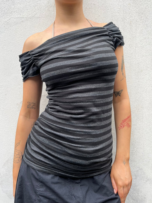 stripy off the shoulder top