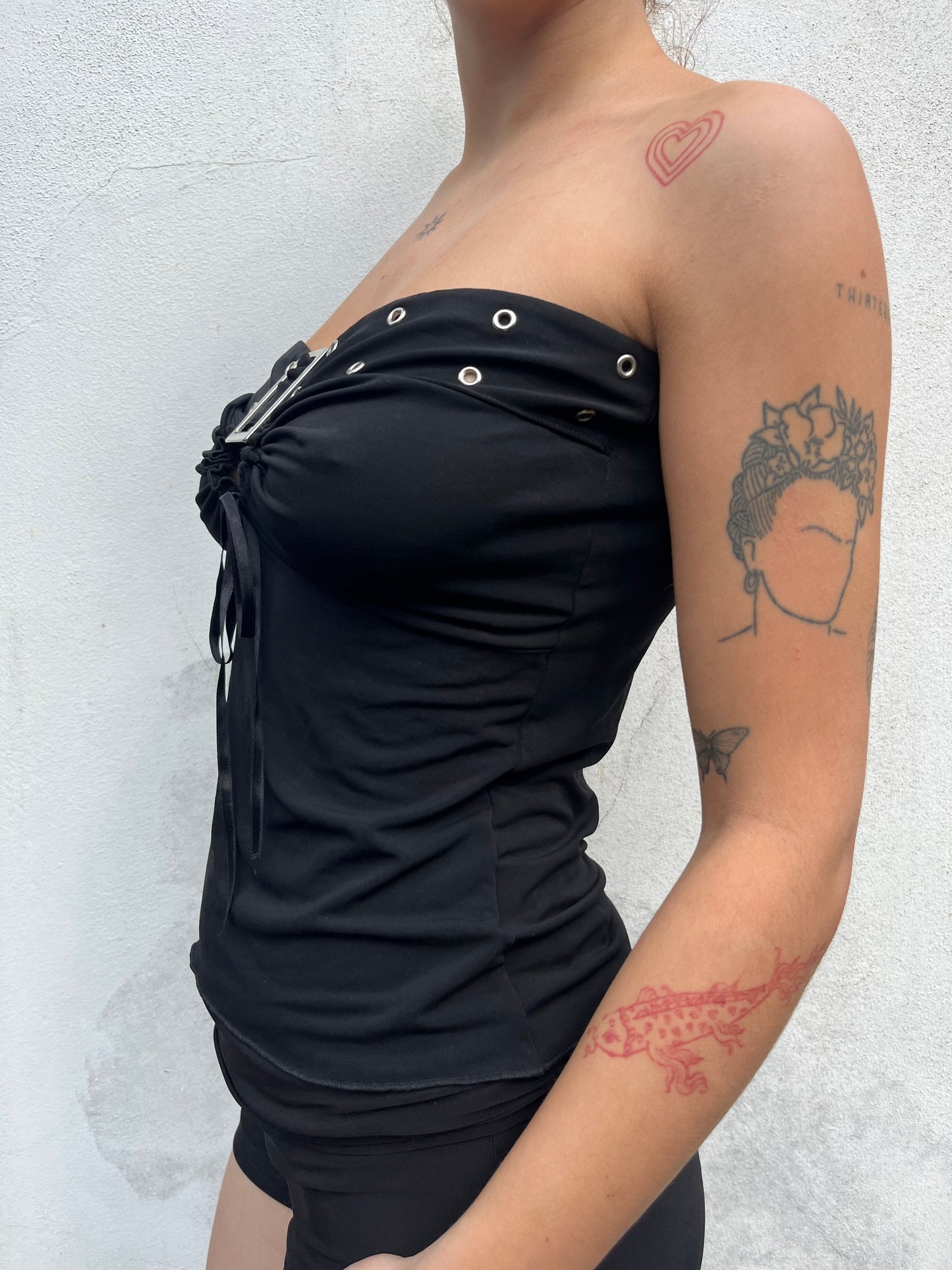 black buckle tube top