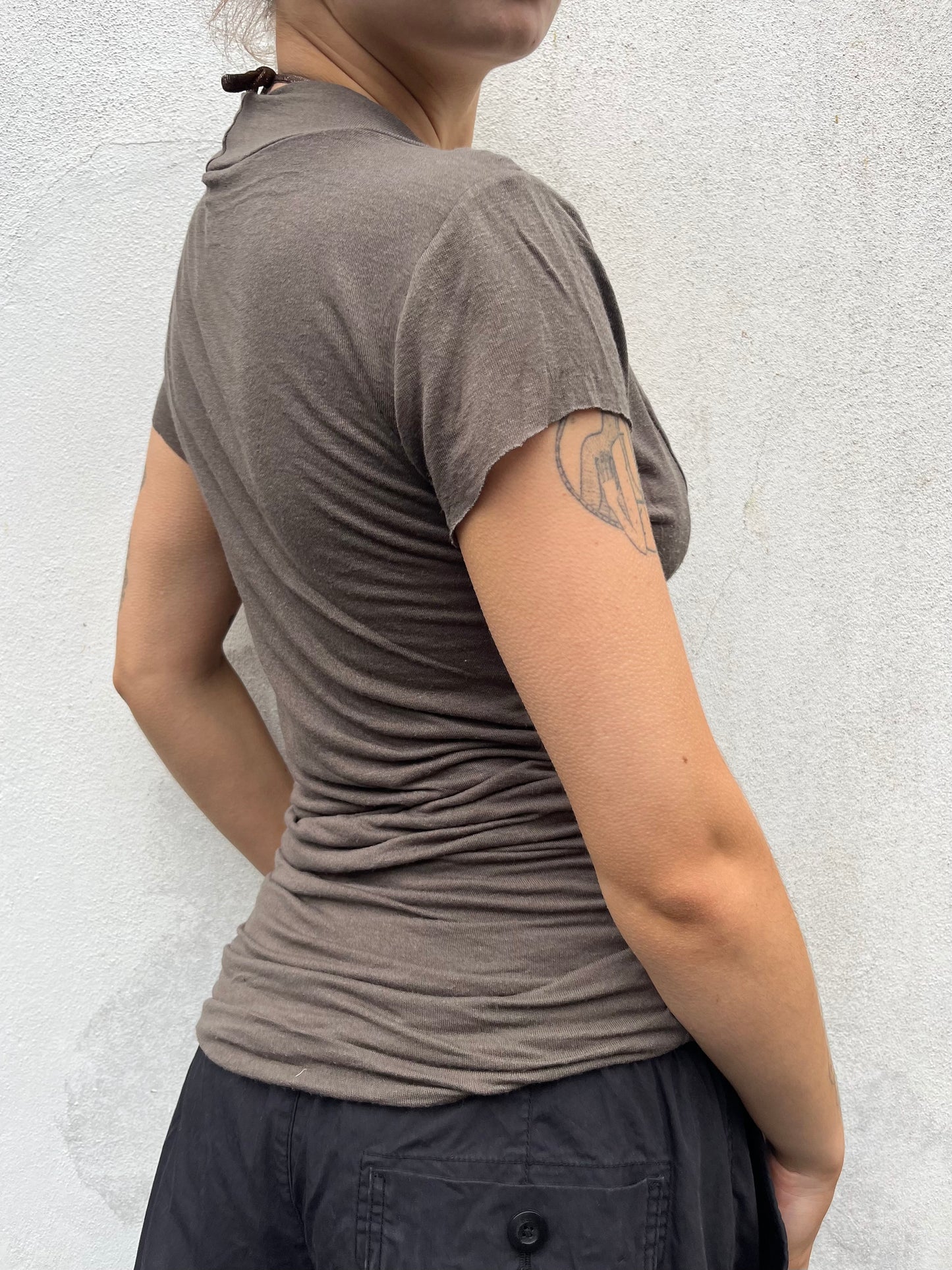 khaki slouchy top