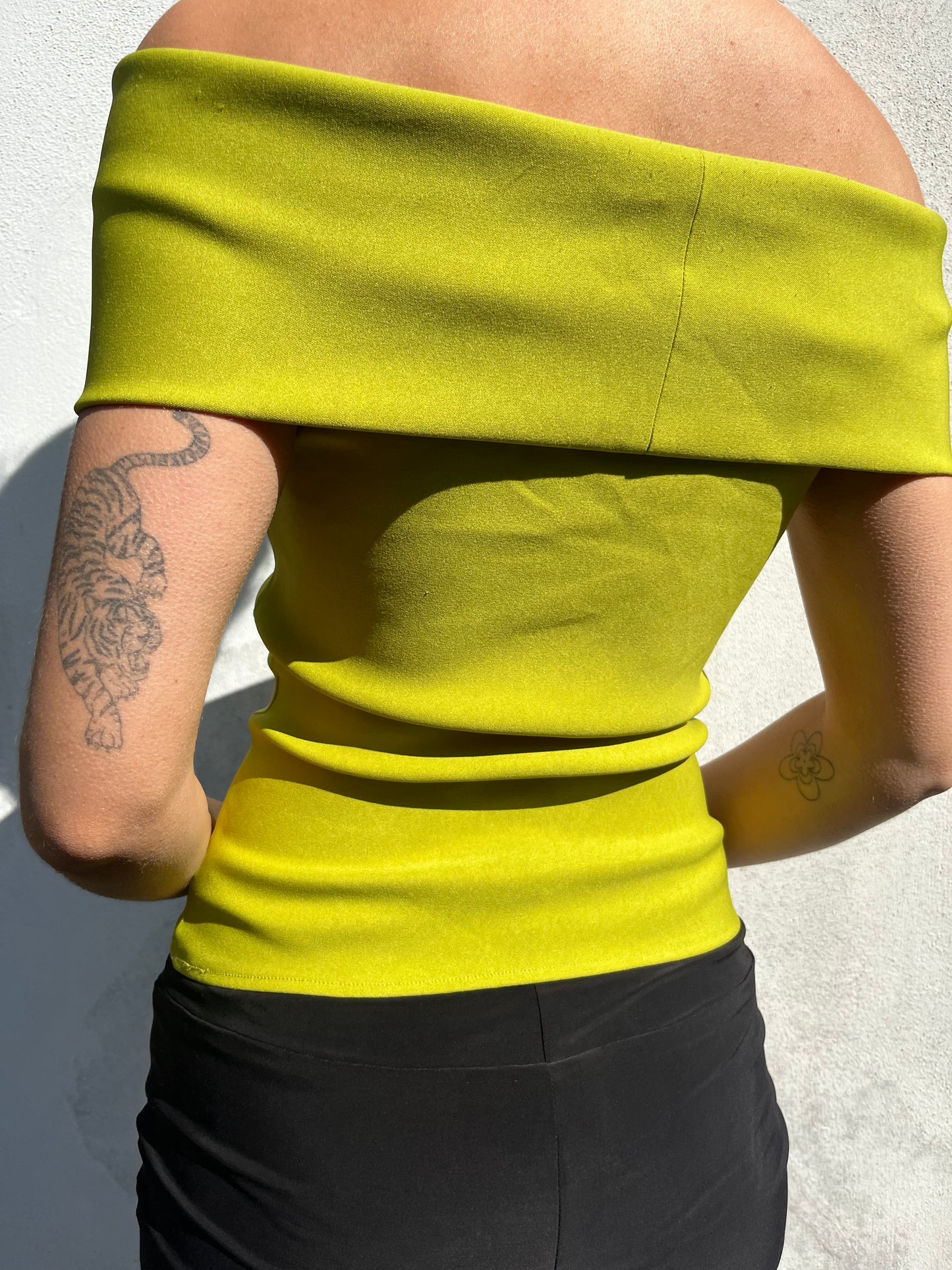 lime bardot top