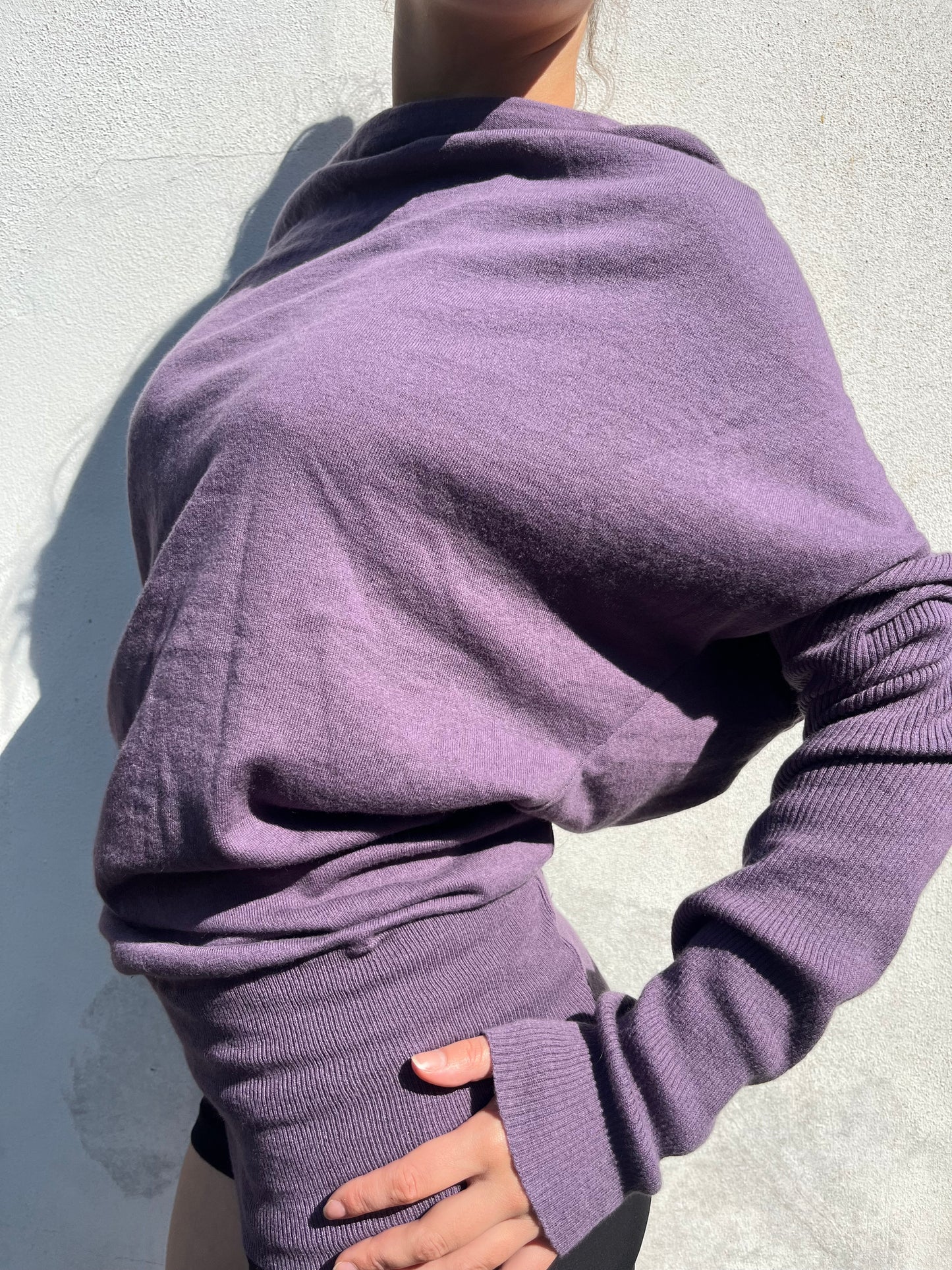 purple slouchy knit