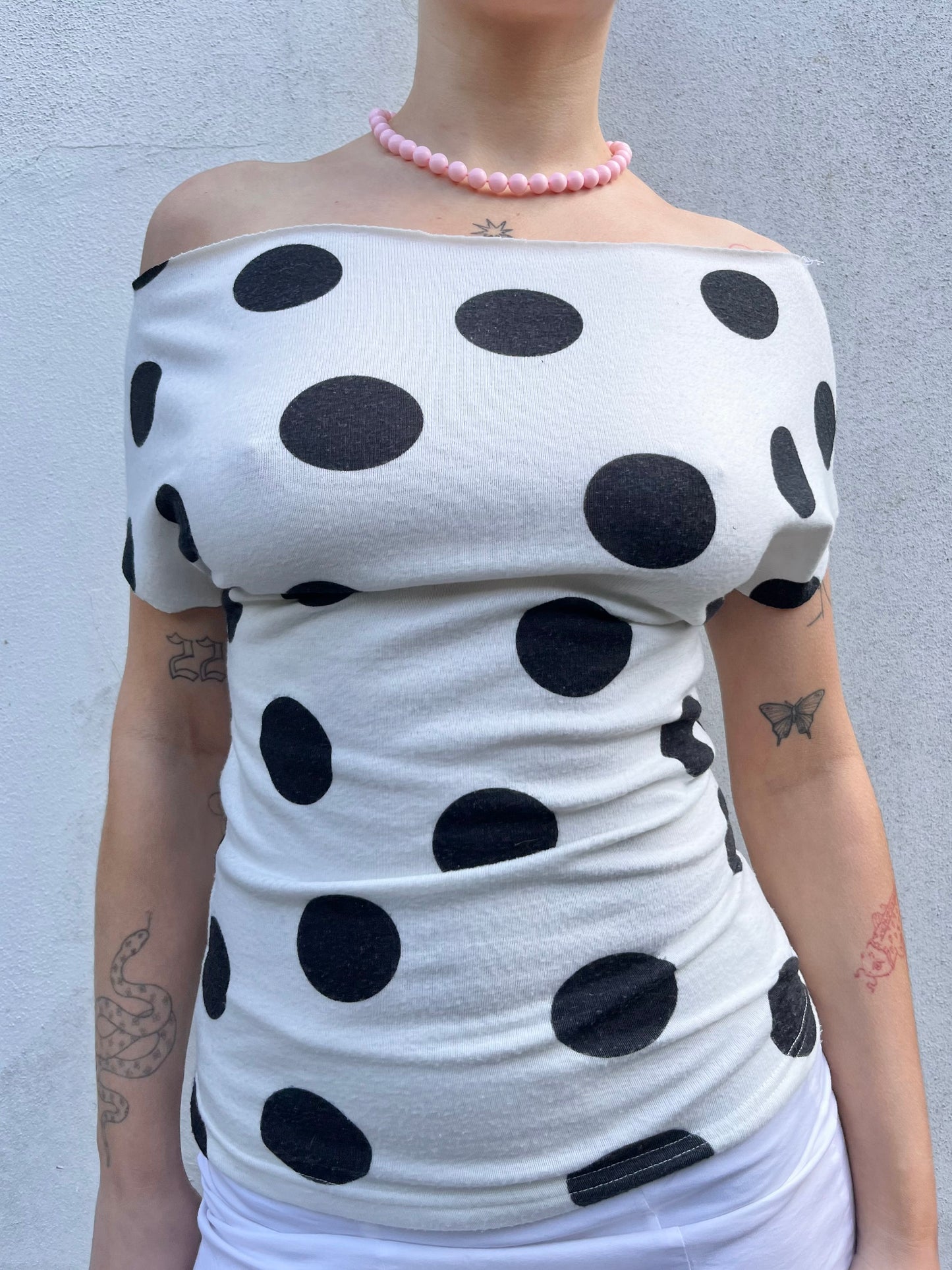 polka dot slouchy top