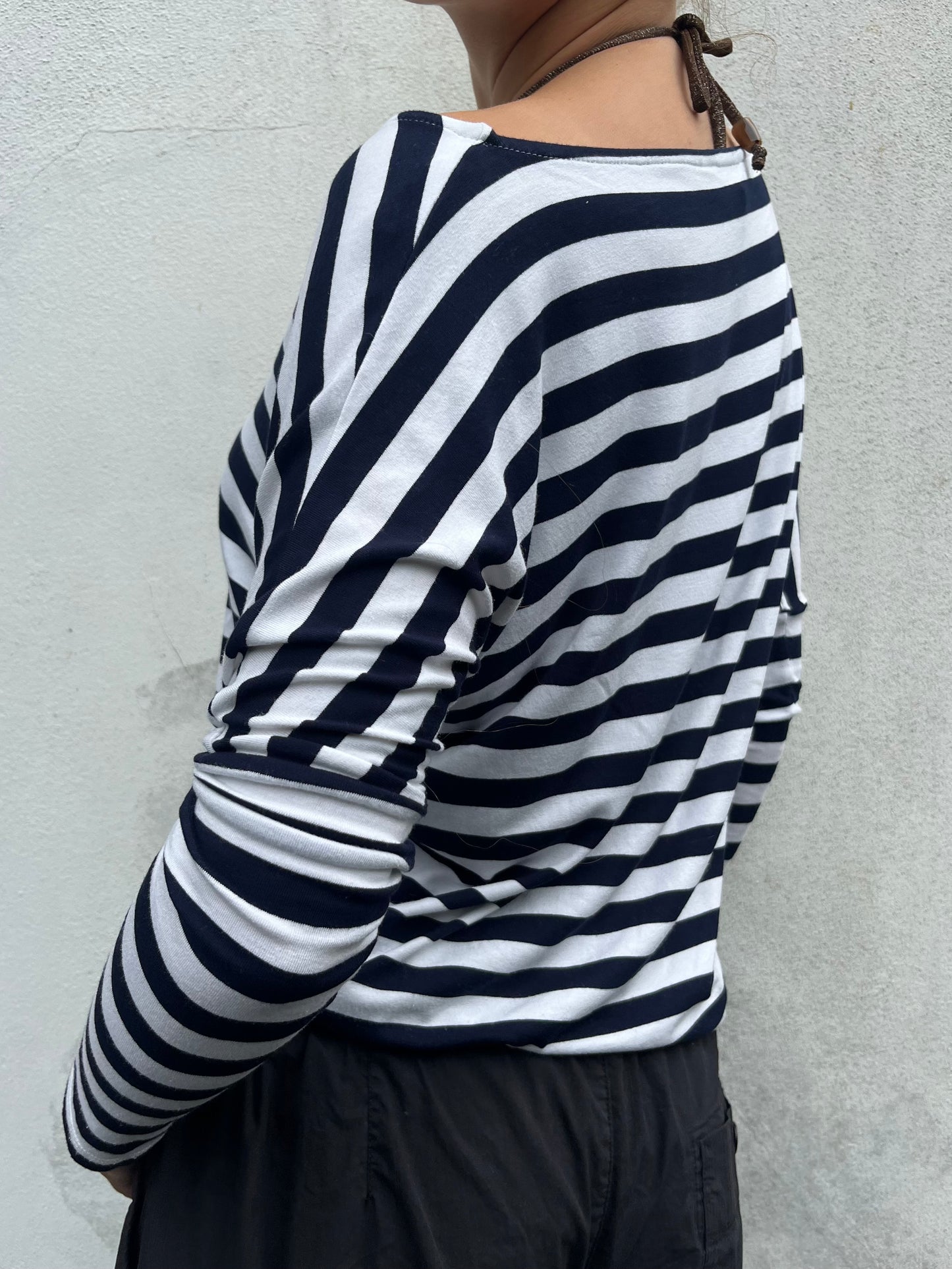stripy batwing top
