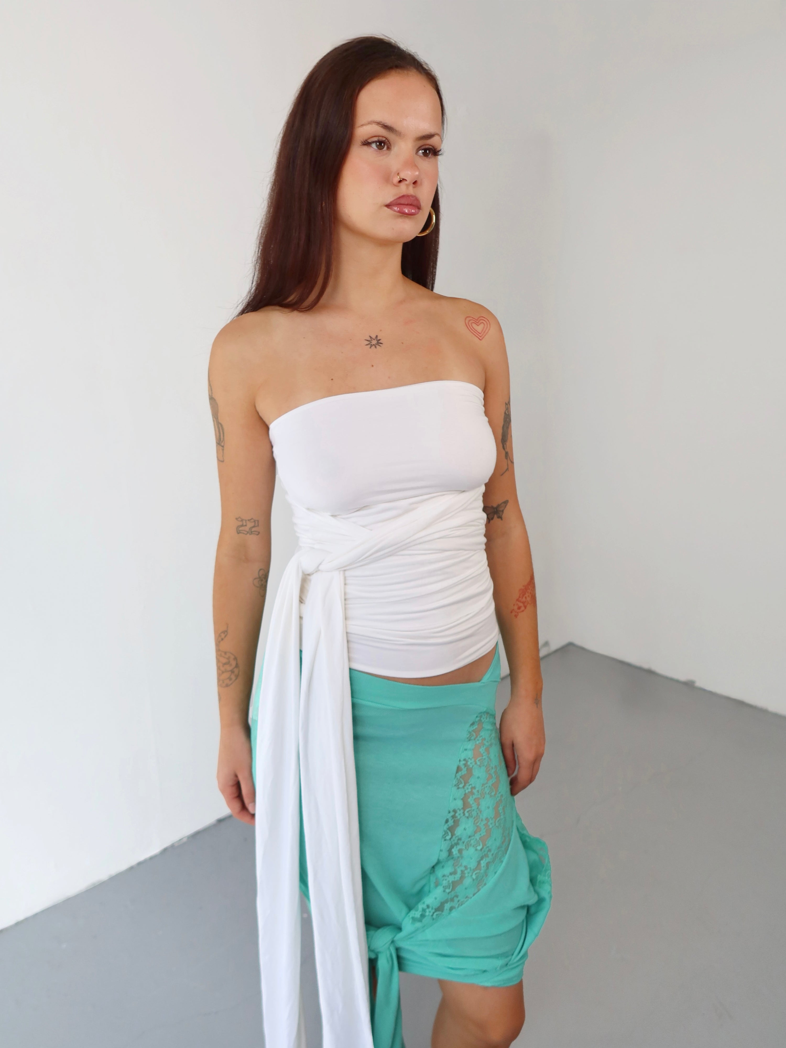 white wrap top