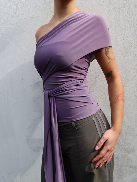 wrap top in purple mauve