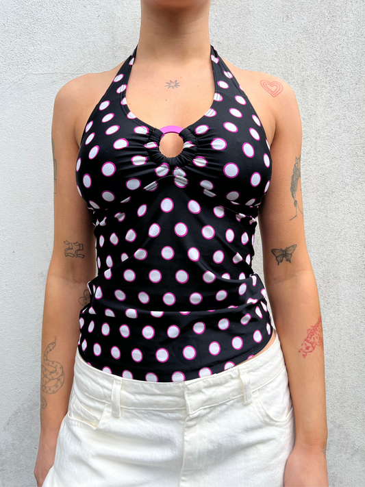 polka dot slinky halter