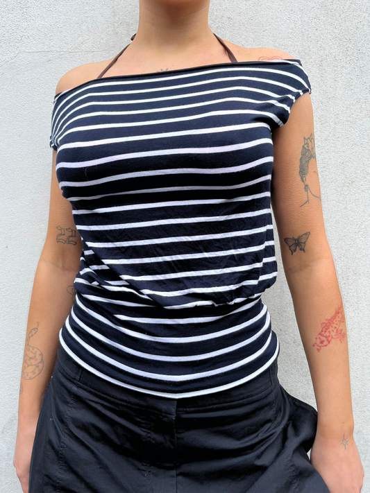 stripy off the shoulder top