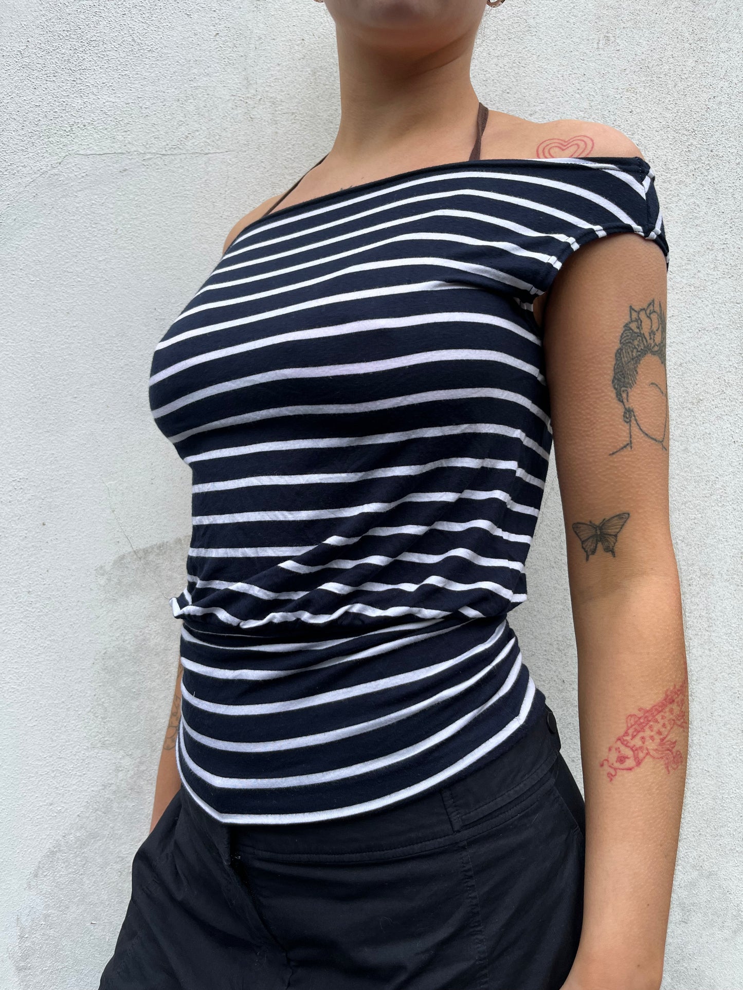 stripy off the shoulder top