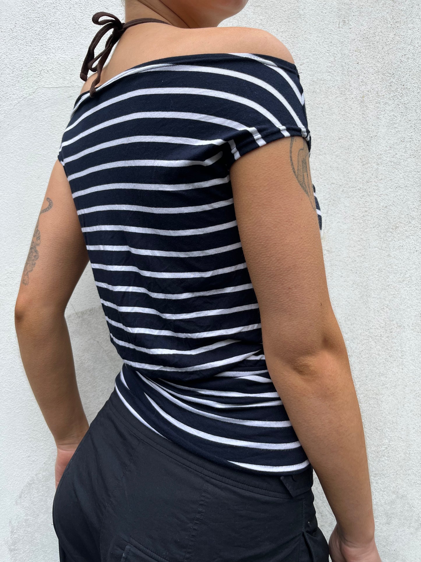 stripy off the shoulder top