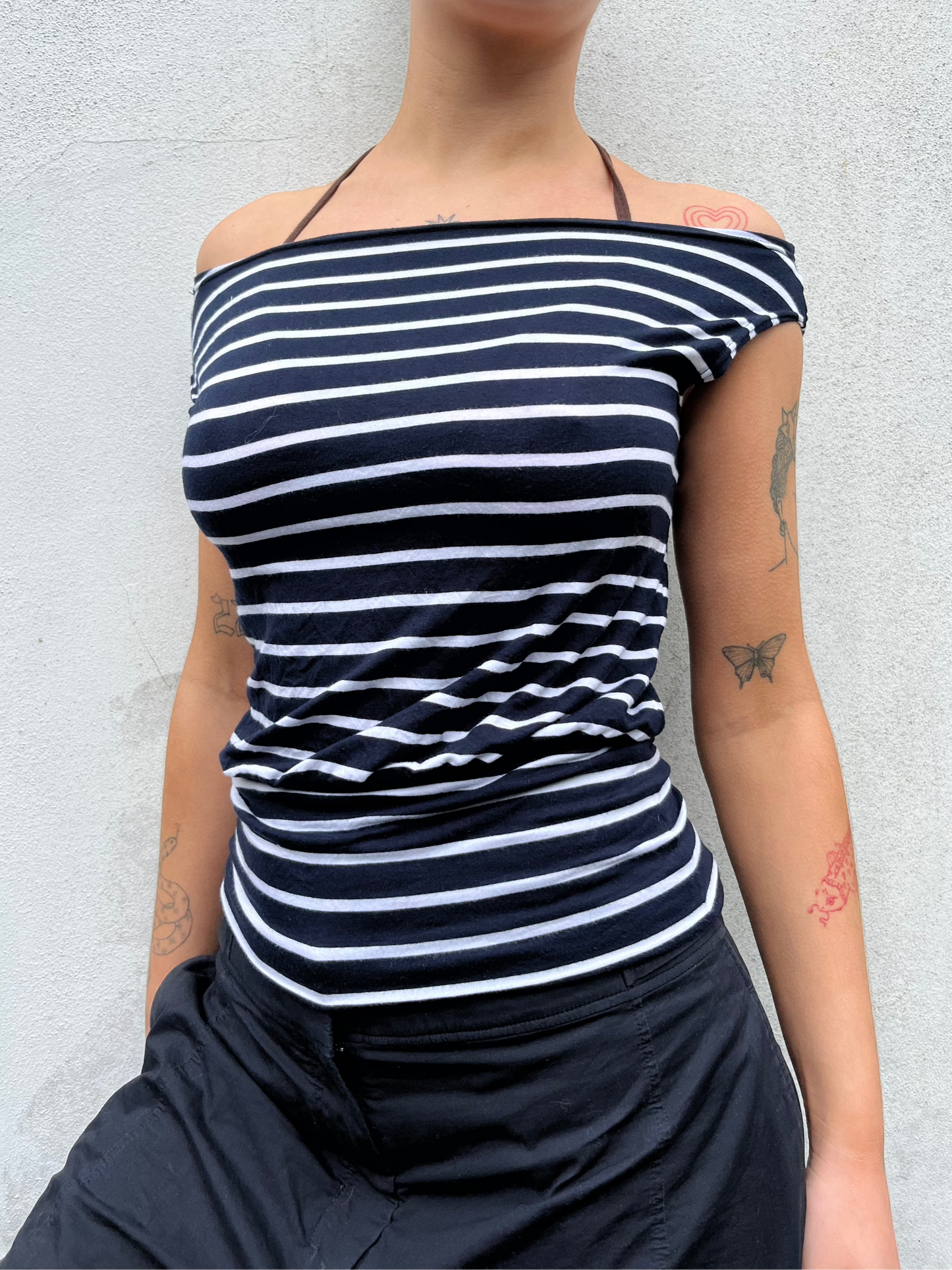 stripy off the shoulder top