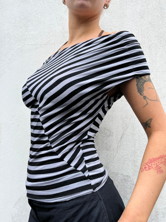off the shoulder stripy top