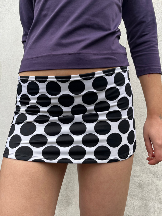 polka dot mini skirt