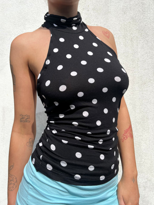 polka dot halter neck top