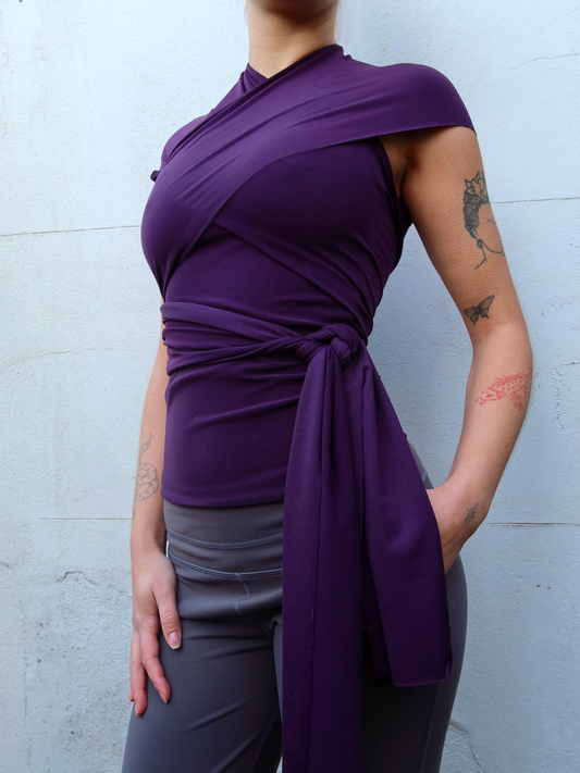 knot top in deep purple