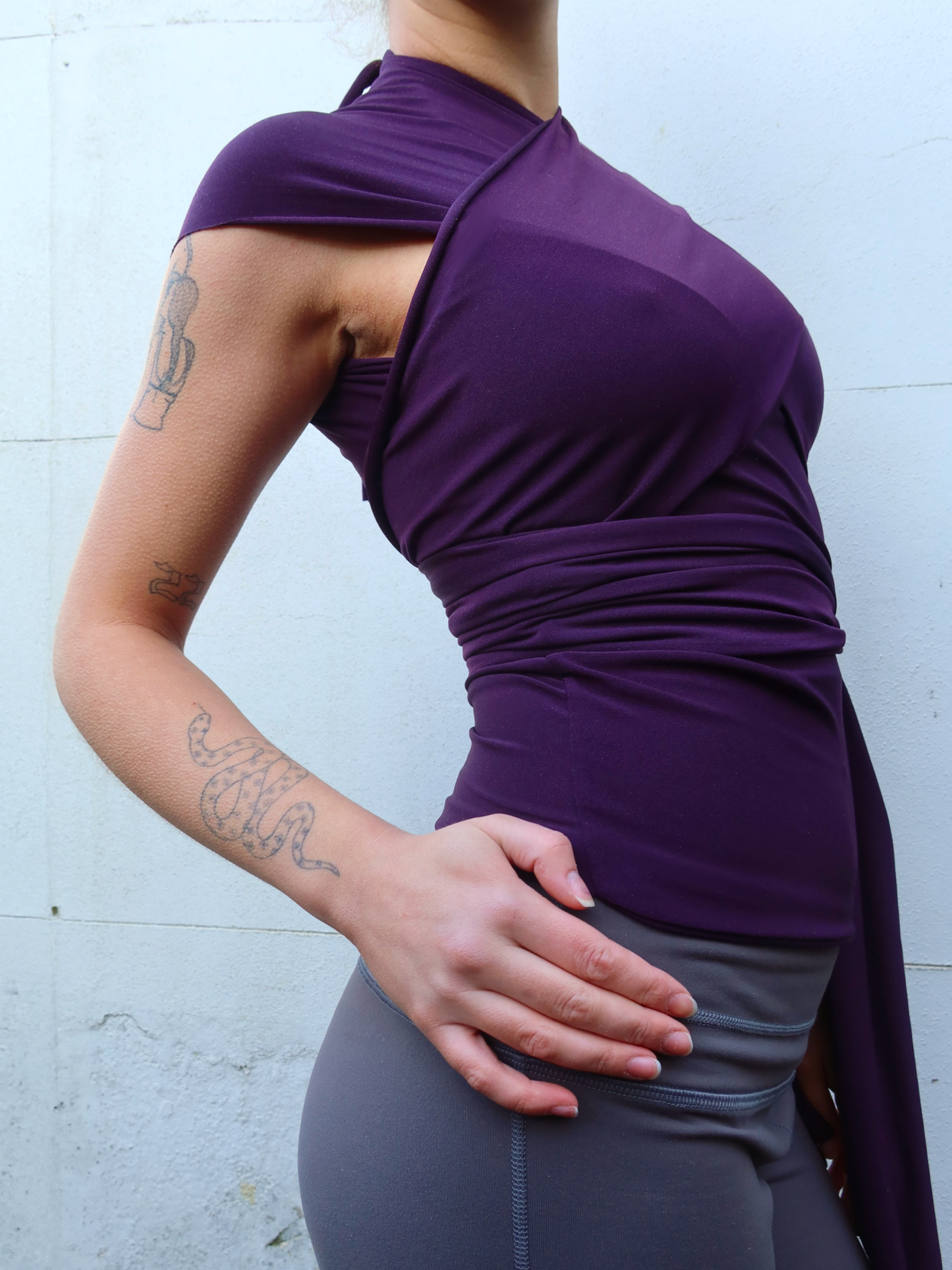 knot top in deep purple