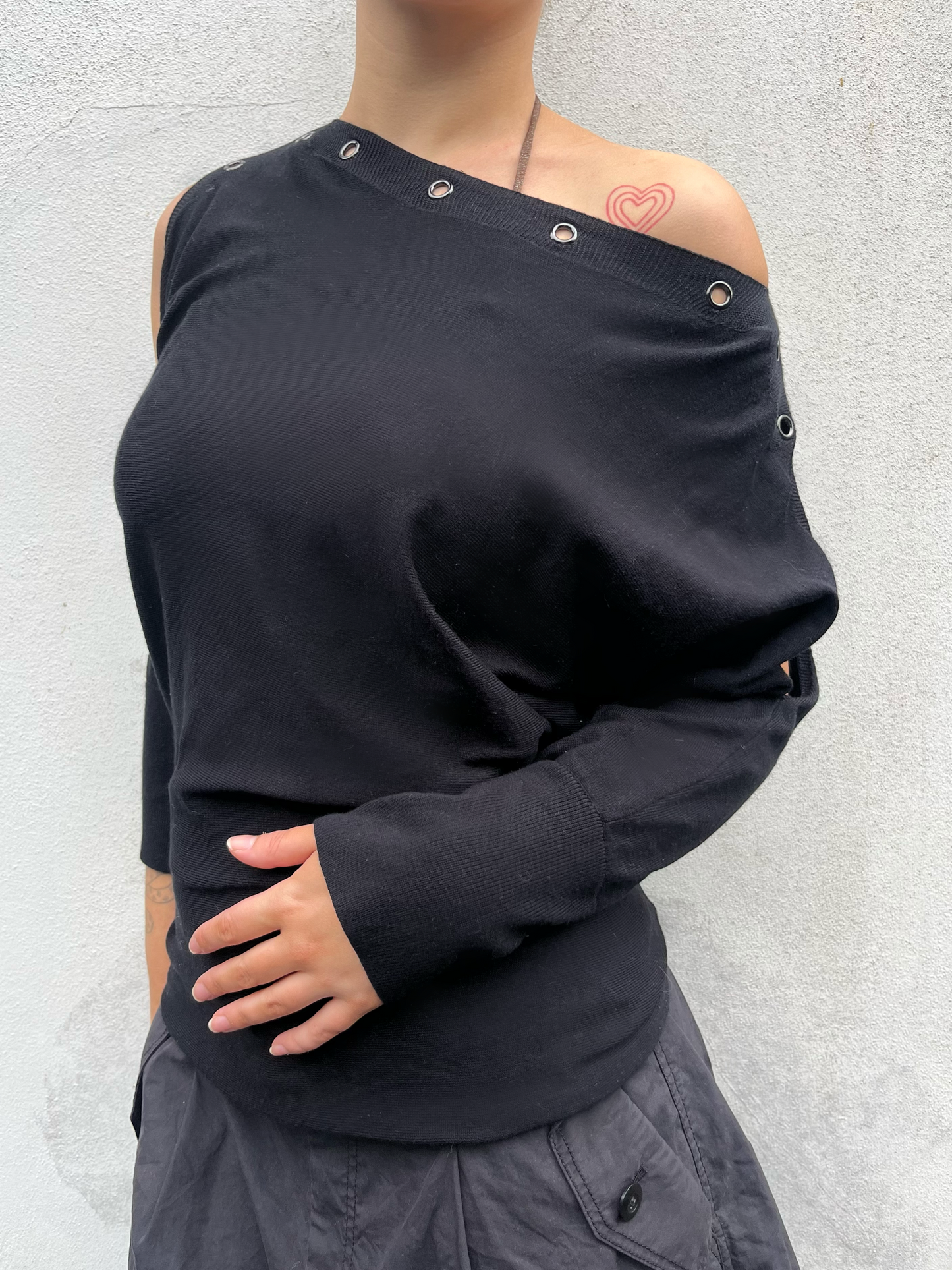 black batwing knit