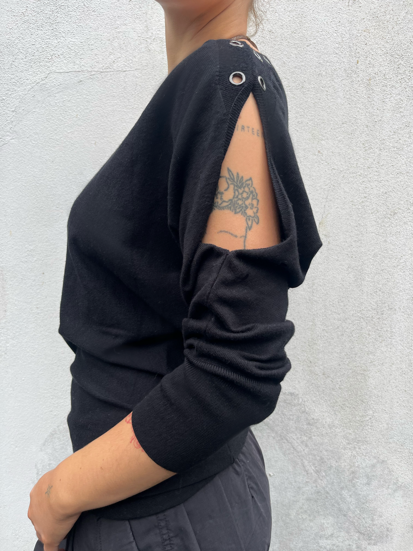 black batwing knit