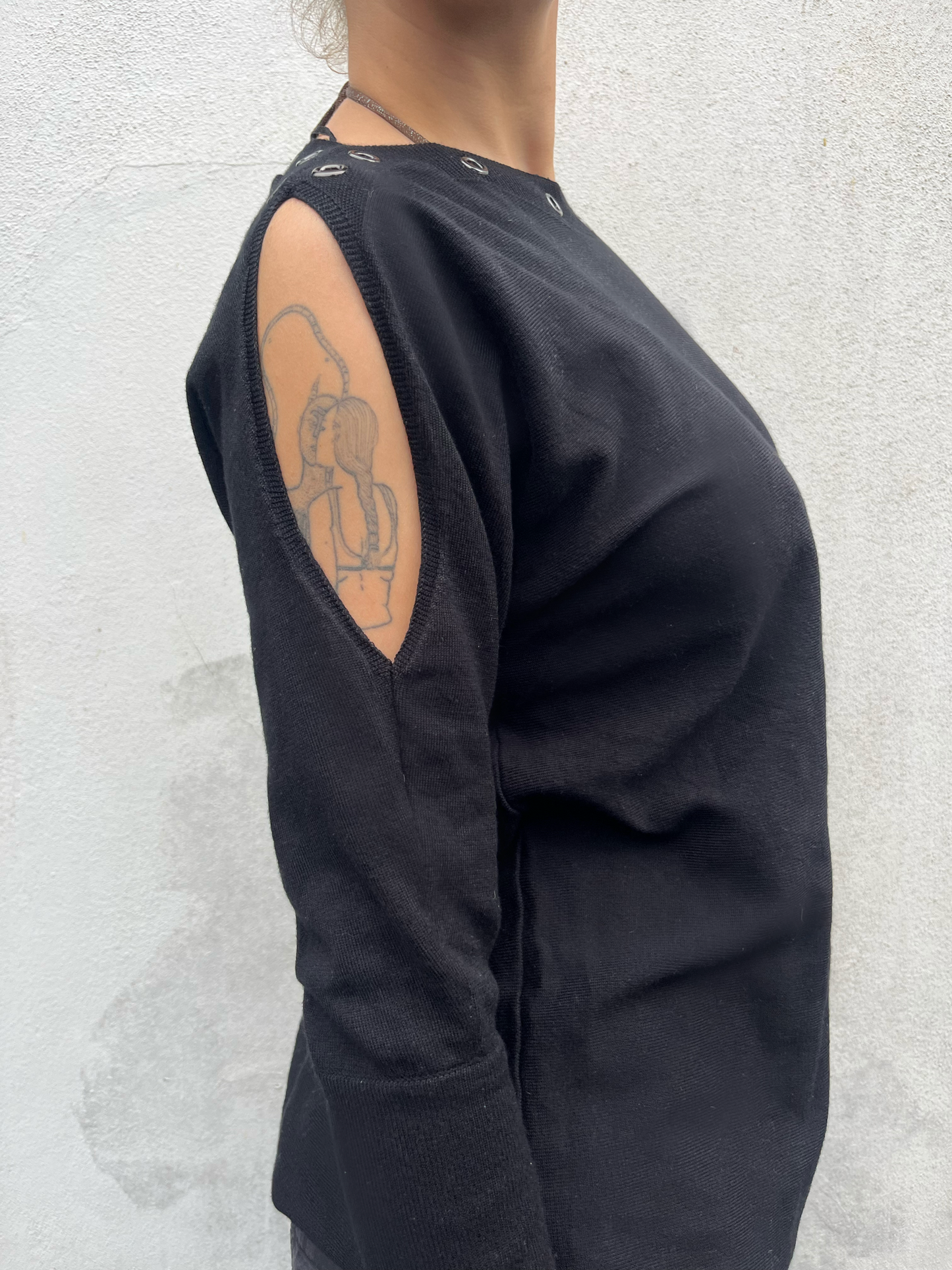 black batwing knit