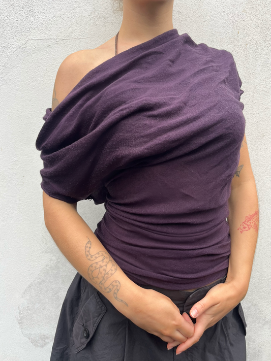 aubergine slouchy top