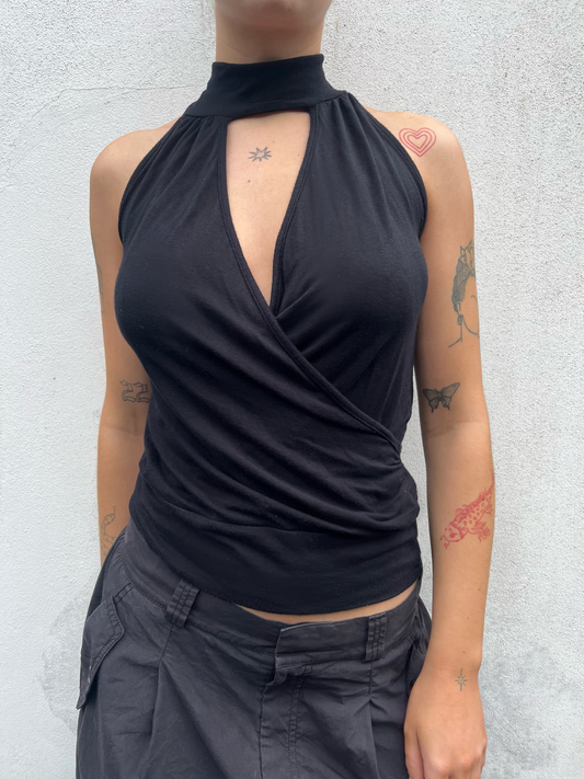 black halter neck top