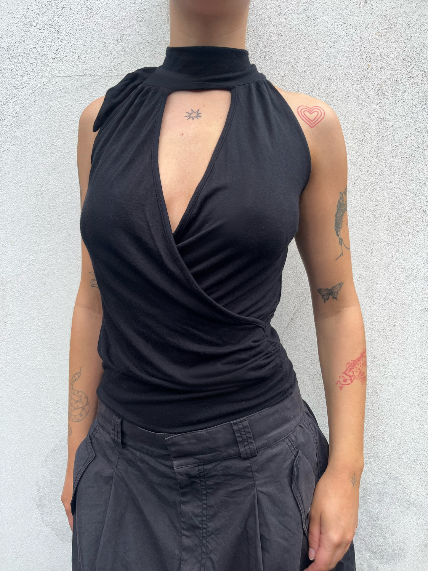 black halter neck top