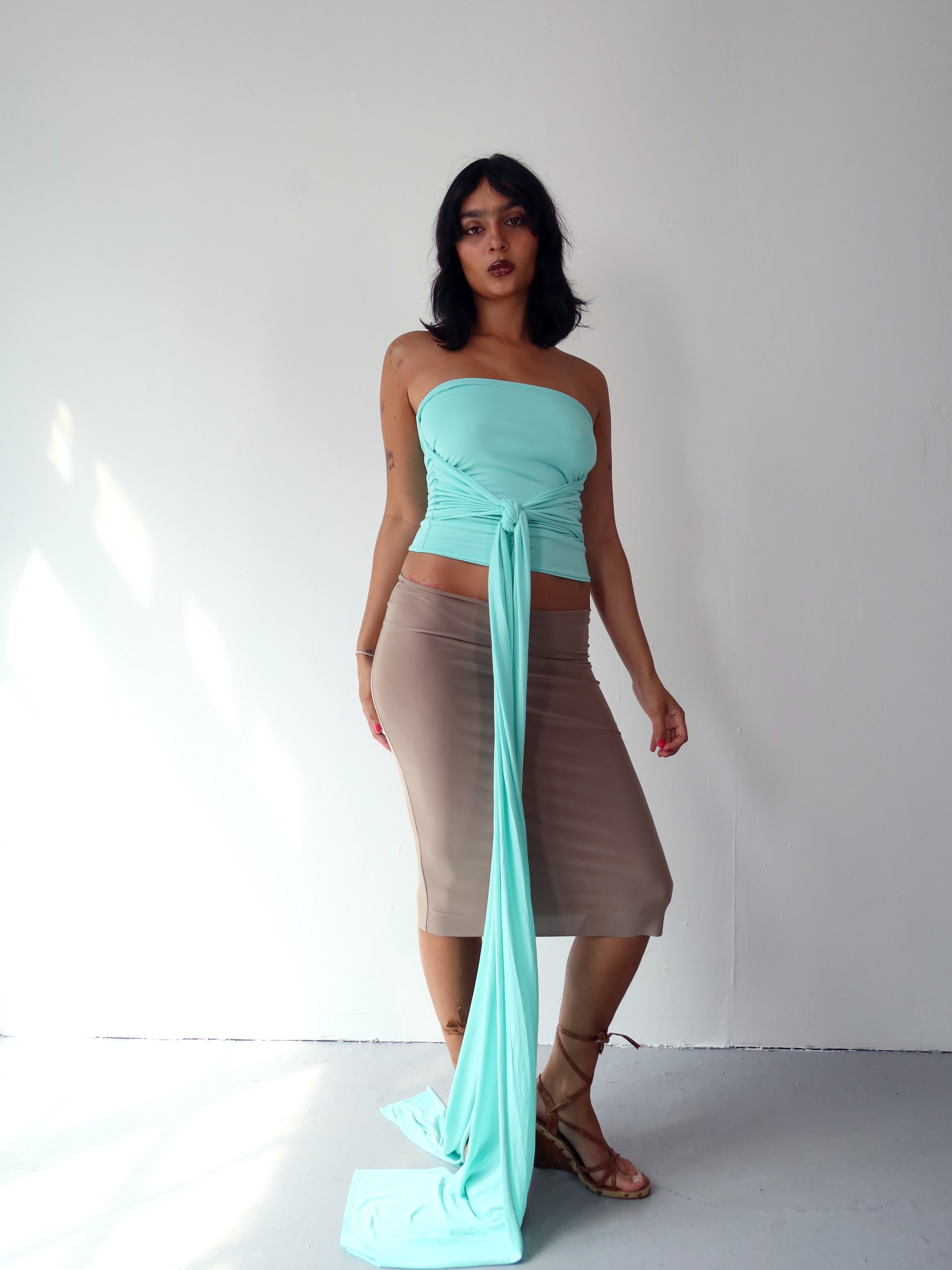 wrap top in aqua
