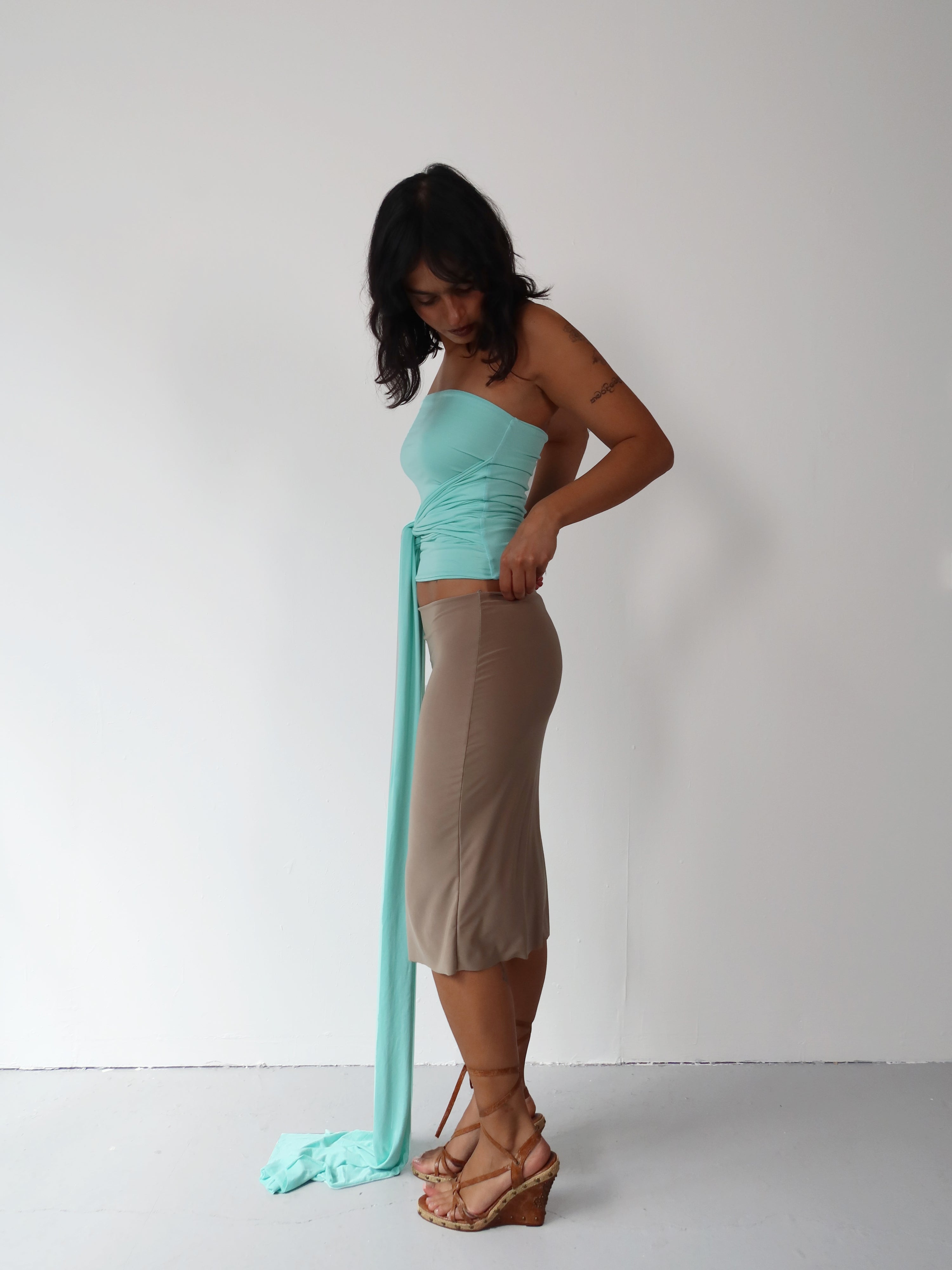 wrap top in aqua