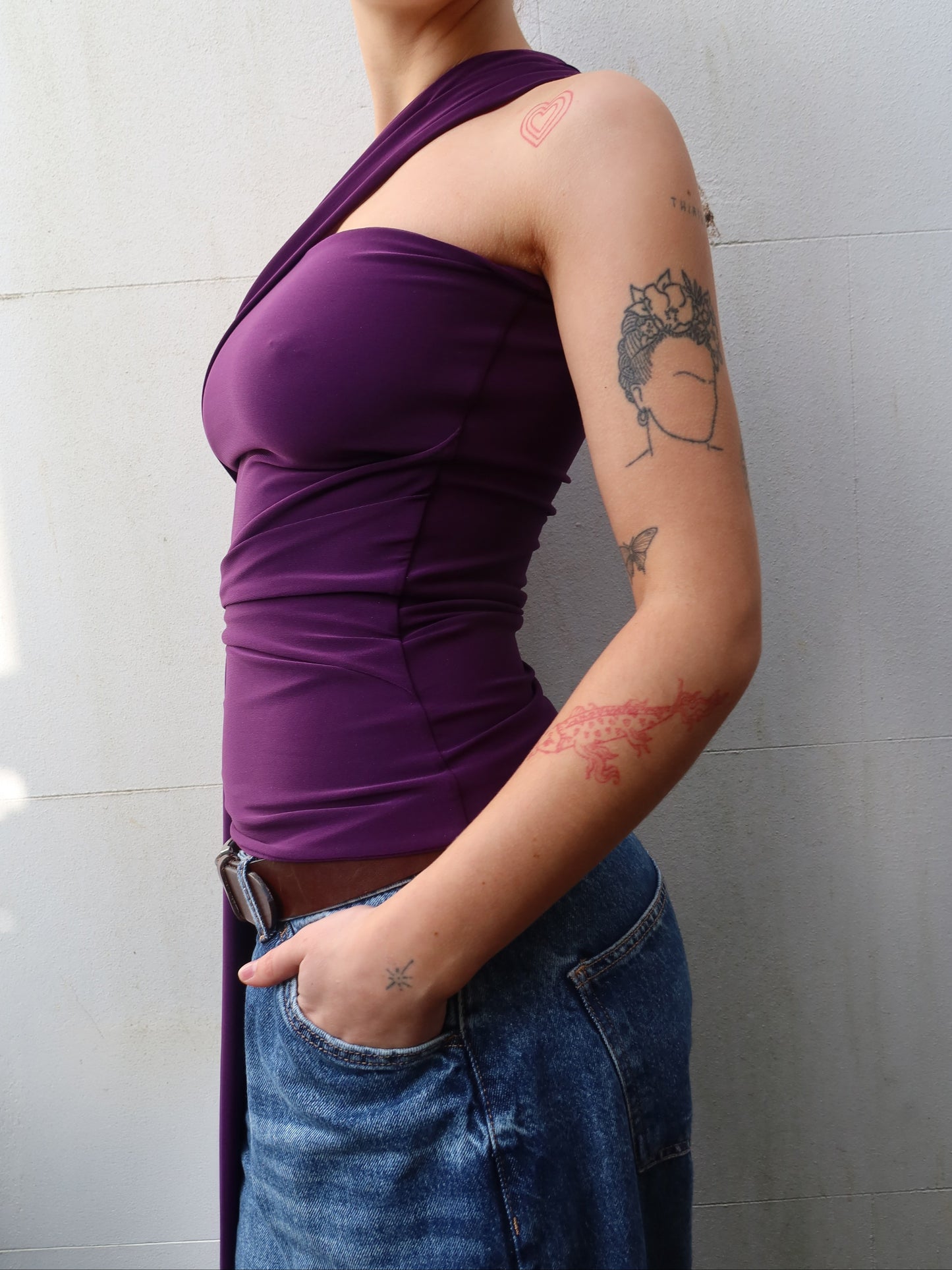 wrap top in aubergine