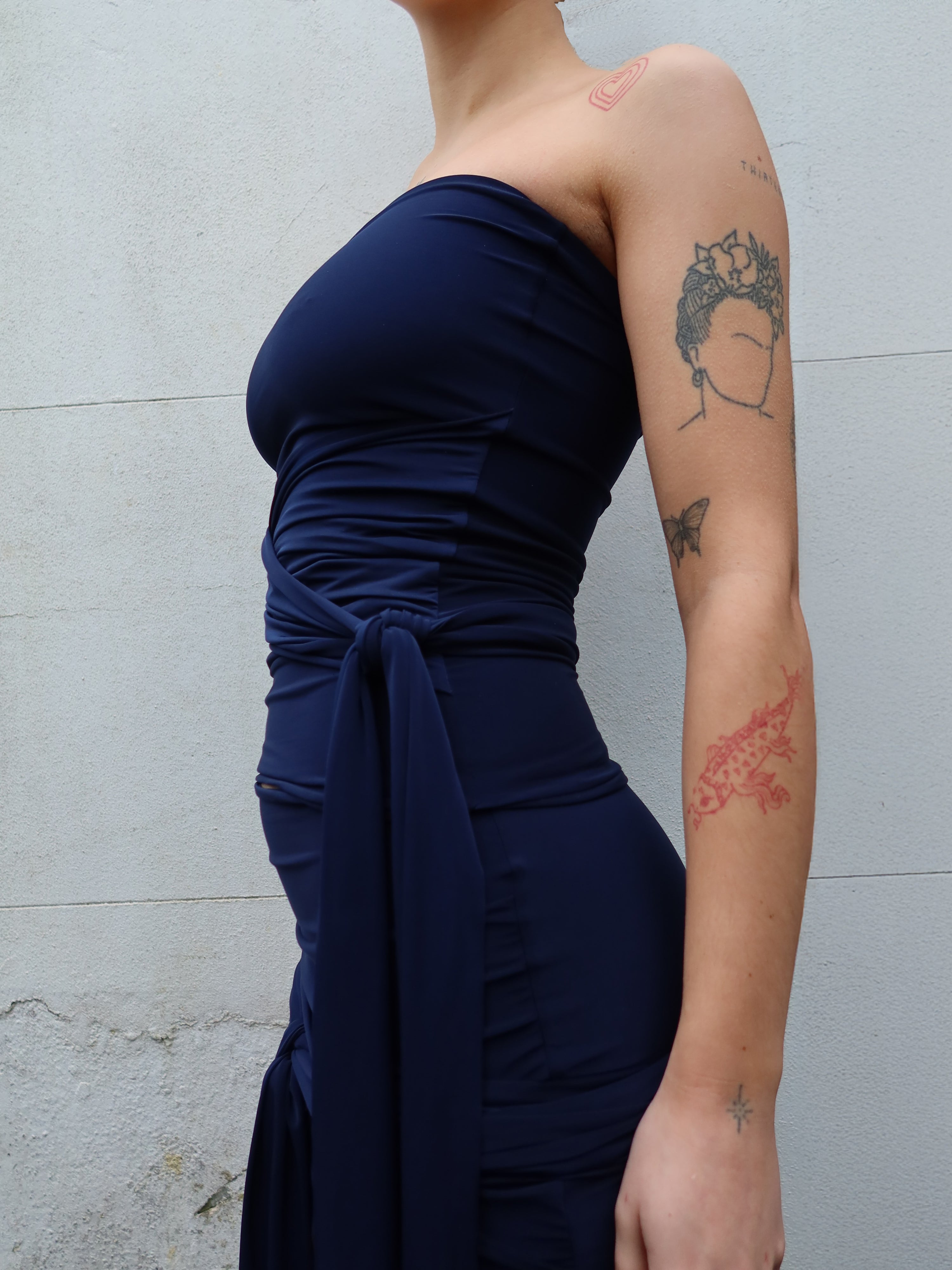 mini wrap skirt in navy