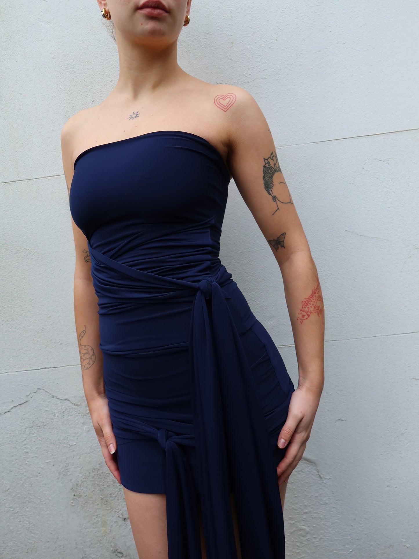 mini wrap skirt in navy