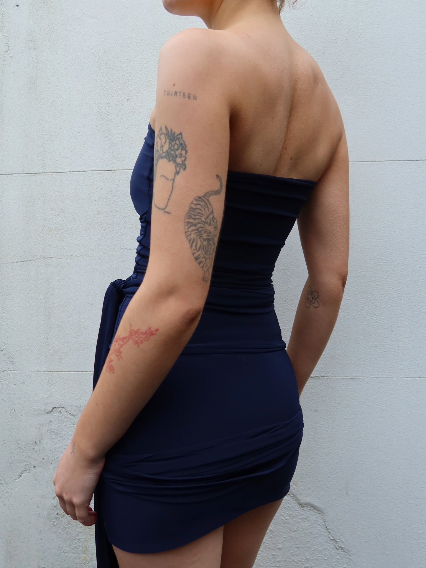 mini wrap skirt in navy