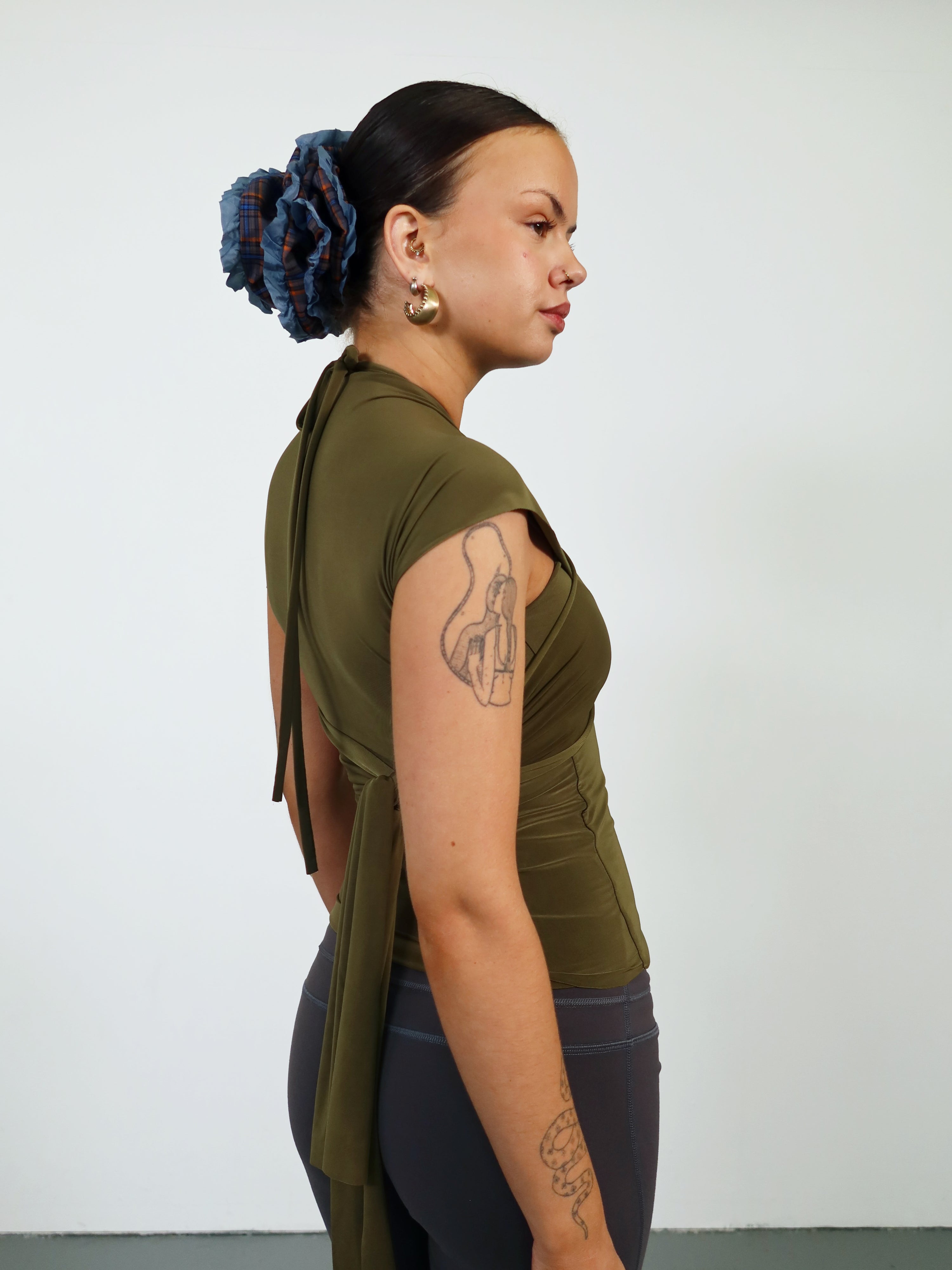 knot top in olive