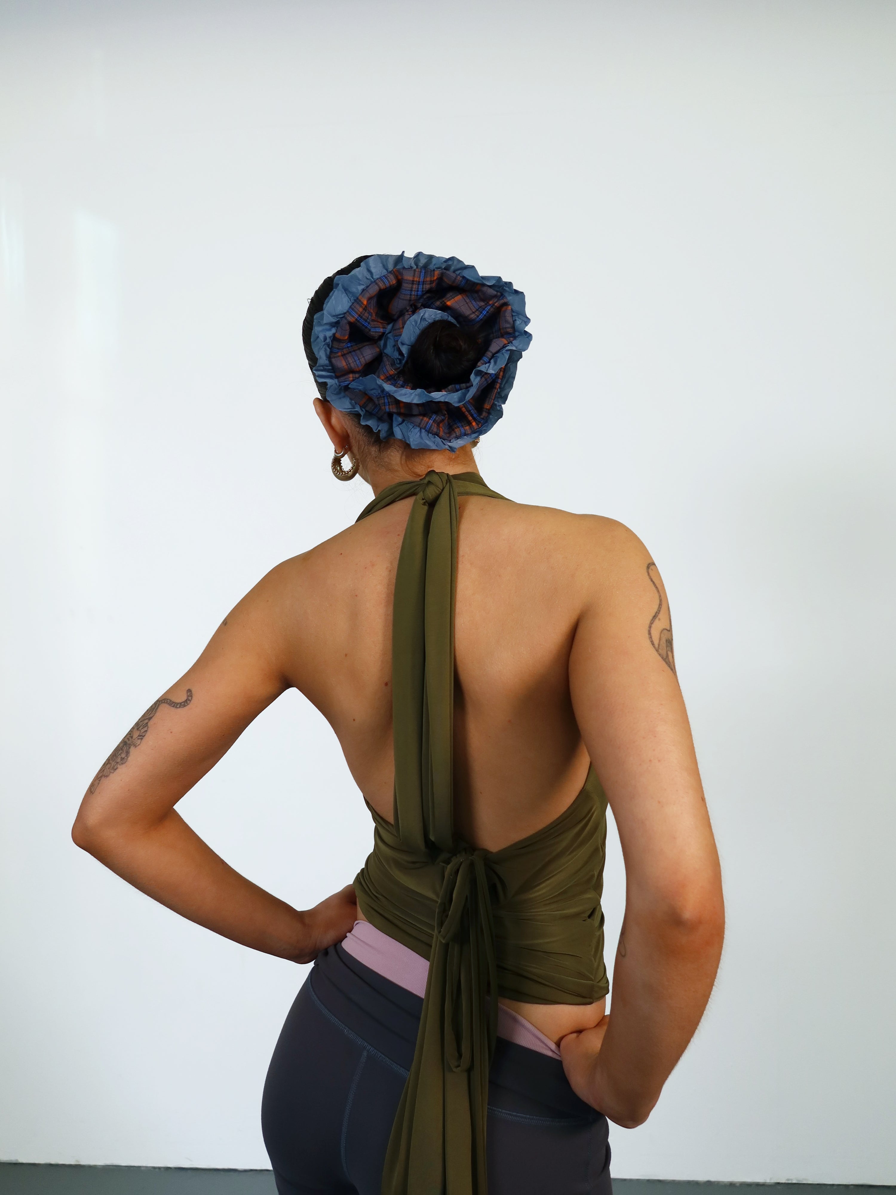 knot top in olive