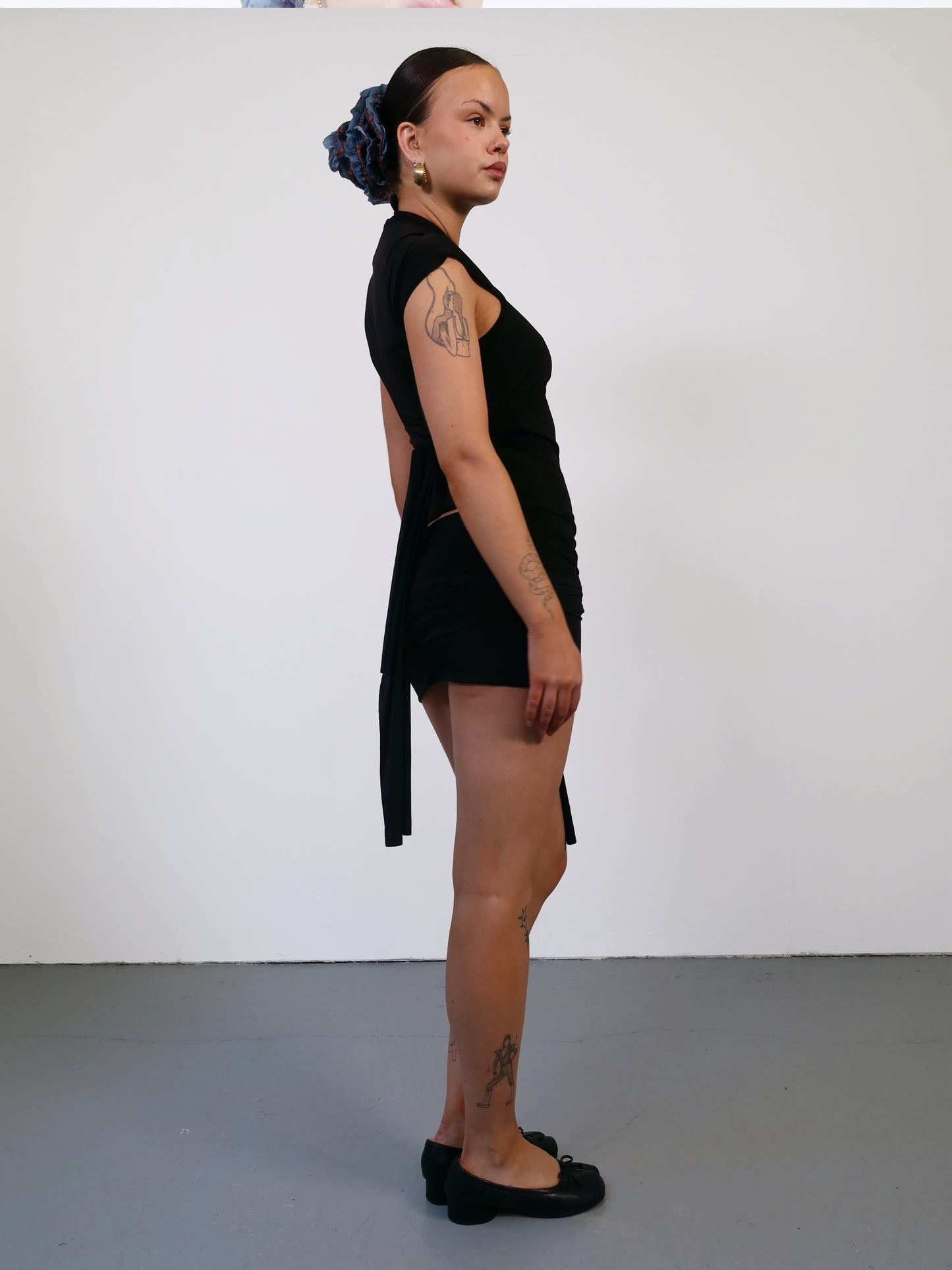 mini wrap skirt in black