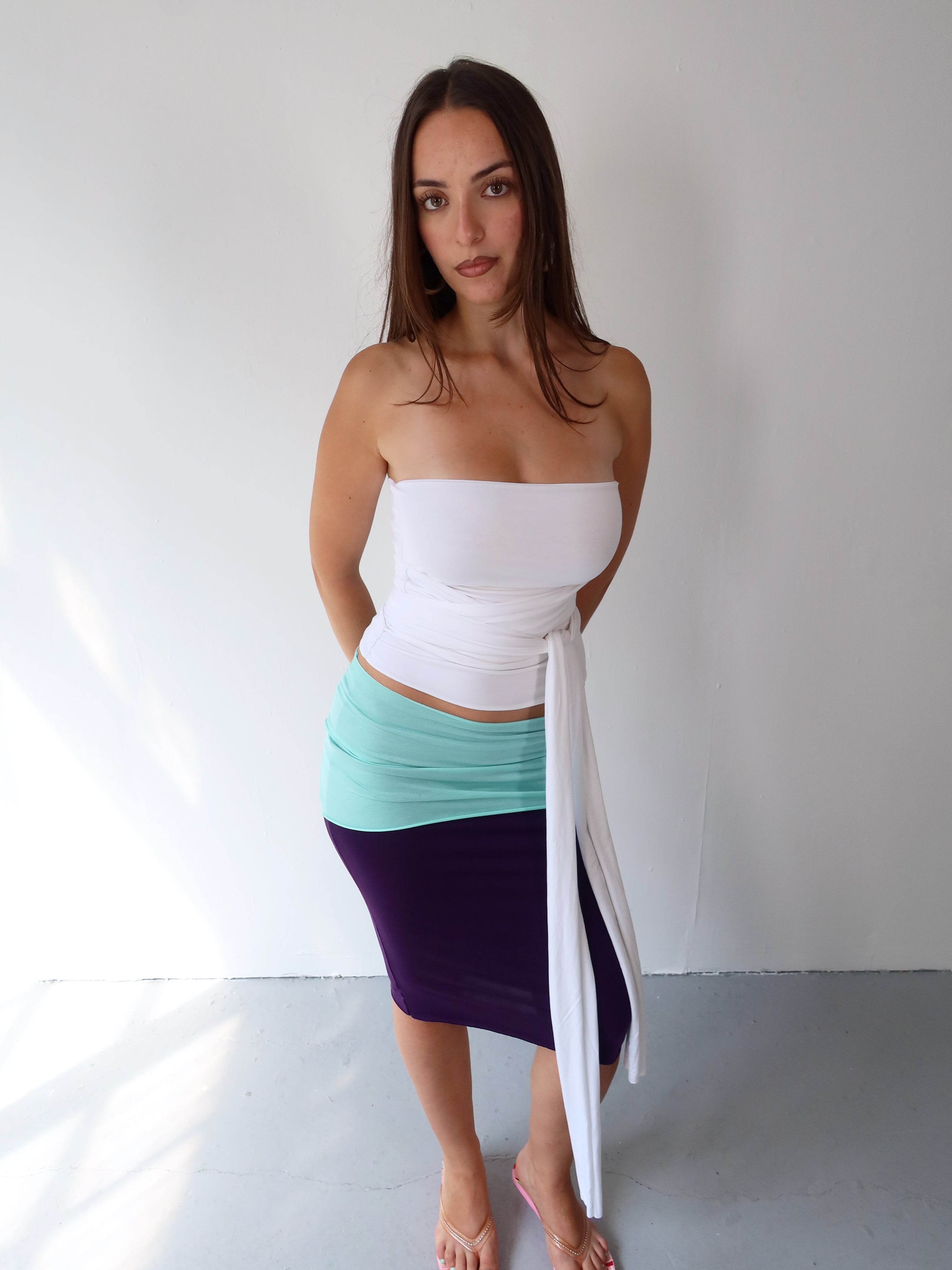wrap top in white
